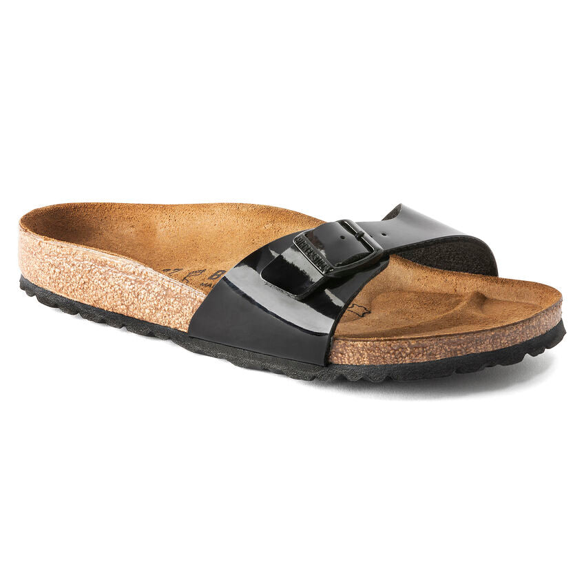 BIRKENTOCK MADRID BIRKO-FLOR sandalia bio una correa black patent