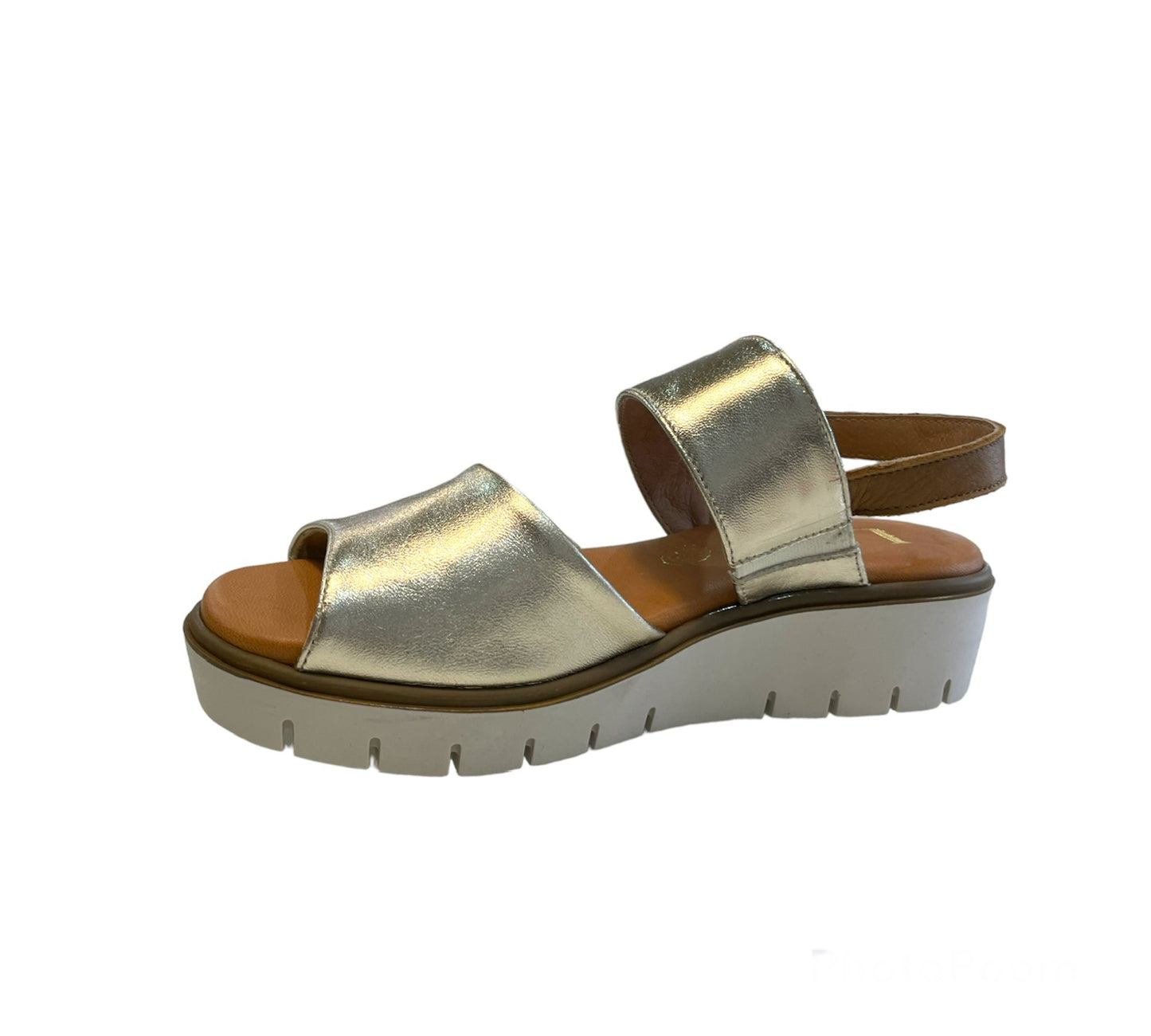 LINCE  13401 oro sandalia confort cuña baja