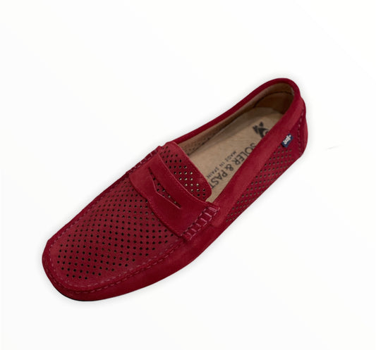 Pastor&soler 471 mocasín hombre calado con antifaz rojo