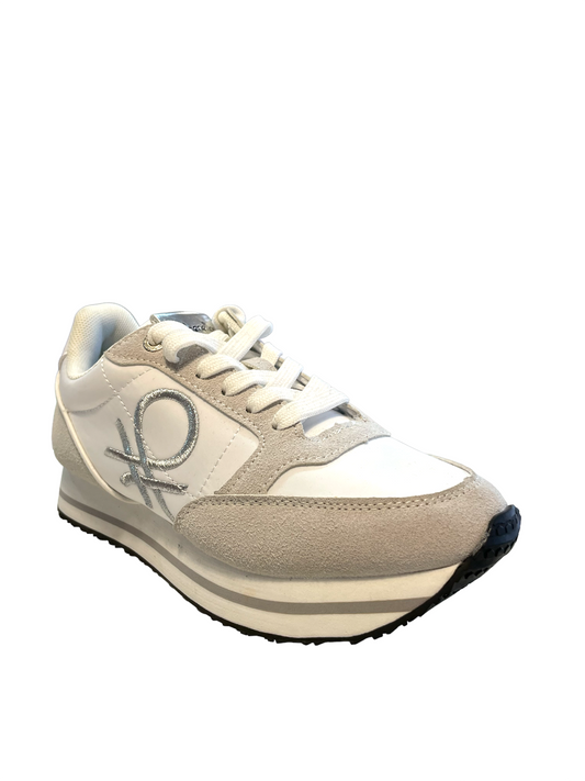 Unitet colors of benetton Bull zapatilla deportiva mujer blanca plata